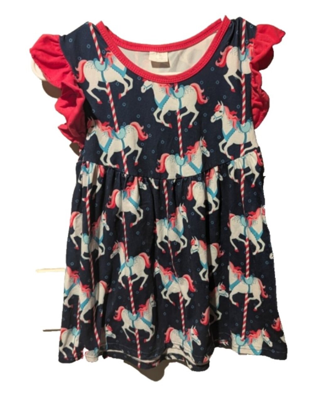 carousel Horse Pattern Girls Dress Size 4